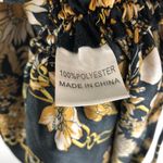 Princess Polly  Ruched Mini Dress Satin Floral Chain Print Black Gold 4 Photo 3