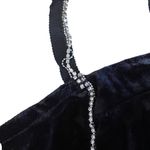 Meraki Velvet Rhinestone Crop Top Corset Size XL Black Smocked NWOT Photo 1