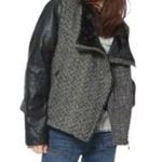 Route 66 Faux Leather Tweed Moto Jacket Photo 0