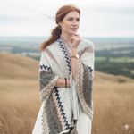 Chevron Knit Tassel Wrap Shawl Boho Blanket Scarf One Size Gray Size undefined Photo 2