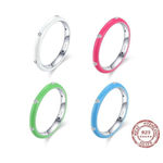 Boutique NEW Women's White Ceramic Pave Diamond Sterling‎ Silver Band Ring, Size 7 Photo 3