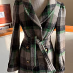 Juicy Couture Vintage green Plaid Double-Breasted Women's wool Coat Photo 0
