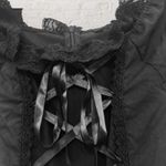 Gothic Lolita Black Corset Ruffle Tiered Dress Size XS Dark Romance Emo Goth Photo 5