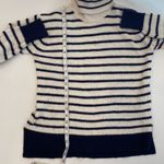 J.Crew Striped Navy/White Women’s Long Sleeve Turtleneck Sweater Sz S Wool Photo 9