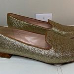 Stuart Weitzman Gold Sparkle Glitter Loafers Flats Size 9 Festive Holiday Photo 3