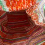 Artesanias Conde orange striped Baja serape backpack with front pocket. NWOT. Photo 4