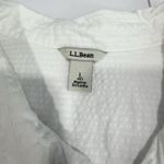 LL Bean White Stripe Long Sleeve Button Up Cotton Seersucker Shirt LARGE PETITE Size undefined Photo 8