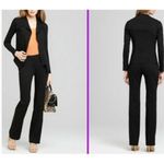 Tahari  Womens Terry Dress Pants Black Straight Stretch‎ 2 NWT Photo 1
