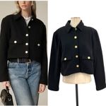 J.Crew Cropped Lady Jacket Buttons Black Size Large Photo 1