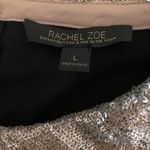 Rachel Zoe Dress Black Beige Sequin Collar Hidden Back Zipper Size Large LBD Photo 5