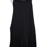 Free People  Black Cotton Gauze Spaghetti Strap Midi Dress Size Medium Womens Photo 0