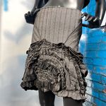 Ruffled tweed midi skirt Brown Size XL Photo 1