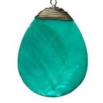 Boutique Vintage Womens Necklace Pendant Abalone Shell Teardrop Shape Turquoise Teal Photo 1