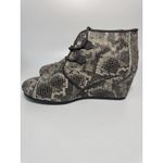 NEW Toms Kala Leather Snakeskin Print Lace Up Wedge Booties Womens 9 Photo 5