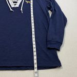 PINK - Victoria's Secret  Dark Blue Lace-Up Long Sleeve Top Photo 3