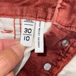 Loft  Womens Cotton Blend High Waist Skinny Leg Velvet Pants Burnt Orang Rust Siz Photo 6