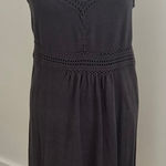 Athleta Women's  Dark Gray Crochet Knit Tank Dress Size Small 100% cotton Photo 0
