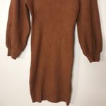 HYFVE  brown puffer sleeves sweater dress size large ladies cute modest Photo 2