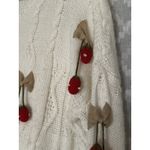 Cherry Sweet Cardigan Sweater Women Casual L/S Oversized Cozy Cottagecore White Size 00 Photo 2