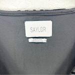 Saylor Black Velvet Burnout Romper Floral Belted Long Sleeve Anthropologie XS Photo 3