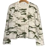Sundry Women’s Size 0 XS Beige Cream Green Tan Camo Boxy Long Sleeve Sweatshirt Photo 0