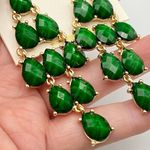 Amrita Singh  Green Faceted Resin Statement Earrings Photo 3