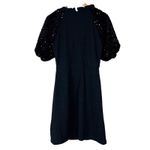 THML NWT  Little Black Dress Womens S Mini Knit Sequin Sleeve Party Cocktail Photo 3