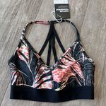 Puma floral Black and Cream Sports Bra Photo 3