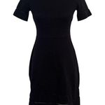Yigal Azrouel NWOT Jacquard Short Sleeve Little Black Fit & Flare Dress Size 0 Photo 3