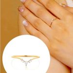 Boutique NEW Beautiful Chevron Opal Synthetic Diamond Ring, Pretty Pearl Ring, Size 6 Photo 6