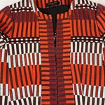 Ann Taylor Petite Women's Orange Mala Striped Blazer Size 00P SKU 6281 Photo 2