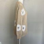 Tuckernuck Beige Floral Cotton Sweater Size Small Gray Photo 2
