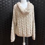 Anthropologie  Moon & Madison Confetti Cowl Cable Knit Sweater Womens L Chunky Photo 2