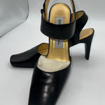 BELLINI Womens 6.5M Black Leather Square Toe Slingback Heels Elegant Party New Size 6.5 Photo 0
