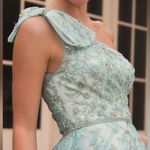 Mac Duggal 11177 Green Embellished Bow One Shoulder A Line Gown 10 Photo 3