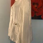 J.Crew NEW White Silky Size 2X Blouse Top Gold Buttons Photo 3