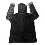 Rainforest Velour Full Zip Hoodie Cheetah Lining Hoodie Size Large Y2K Glam Black Photo 1