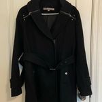 Kenneth Cole women’s black wool melton trench coat — size 8‎ Photo 0