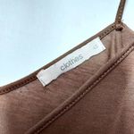 H&M Clothes Neutral Brown Off Shoulder Draped Sleeve Spaghetti Strap Blouse Top Photo 2