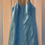 Lilly Pulitzer  larina gold blue eyelet tank dress size 8 Photo 2