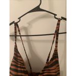 Kona Sol Womens Zebra Print Cross Tie Back Bikini Top Brown Black  Size Small Photo 5