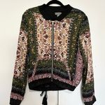 Sans Souci  Floral Print Bohemian Gauze Bomber Jacket Size small Photo 2