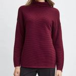 Tahari NWT XL Red Ribbed Mockneck Sweater Stitch Holiday Party Winter Office Photo 2