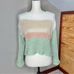MINKPINK Simone Multicolor Striped Colorblock Knit Sweater Small Fall Winter Photo 1