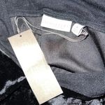 Eva Mendes NY&C medium womens black velvet v neck long sheer sleeve blouse sexy Photo 9