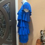 Laundry by Design  blue one shoulder layered dress Photo 2