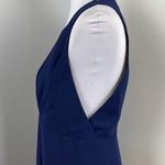NICHOLAS Navy Crepe Deep V Gathered Sleeveless Dress Size 8 Formal Cocktail Blue Photo 10