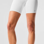 Alo Yoga  White 7" High-Waist Biker Shorts Size S Photo 0
