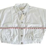 Habitual Oversize White Short Sleeve Crop Denim Jacket Size Medium NWT Photo 4