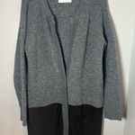 Sita Murt Anthropologie Wool Blend TwoTone Suede Tunic Cardigan Sweater Sz 42/10 Gray Photo 0